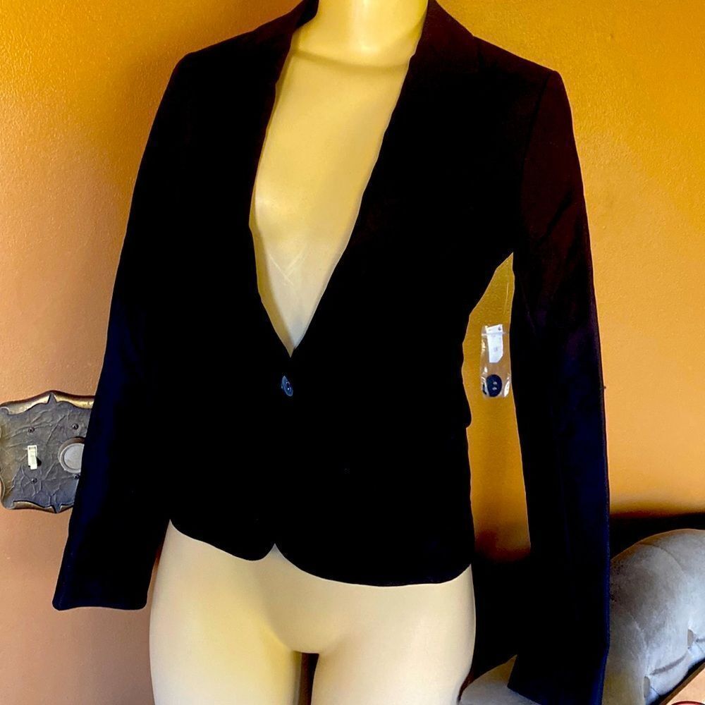 The Limited Sexy Black Cotton Suit Blazer Jacket XS
